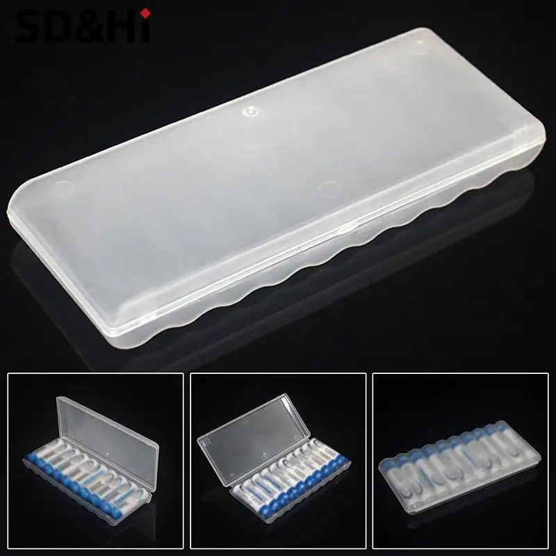 10 Slot For AA Battery Organizer Accessories Transparent White Plastic Battery Storage Box Hard Container Holder Case