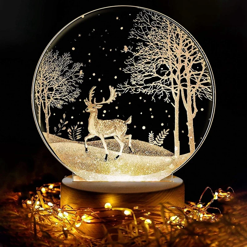 Veilleuse LED Elk pour enfants, veilleuses pour bébé, lampe de chevet, luminosité réglable, chargement USB