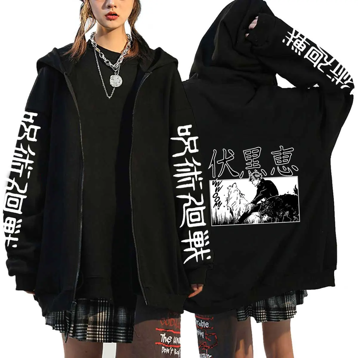 

Novelty Jujutsu Kaisen Anime Hoodie Yuji Itadori Ryomen Sukuna Cosplay Costume Harajuku Unisex Sweatshirt Zip Up