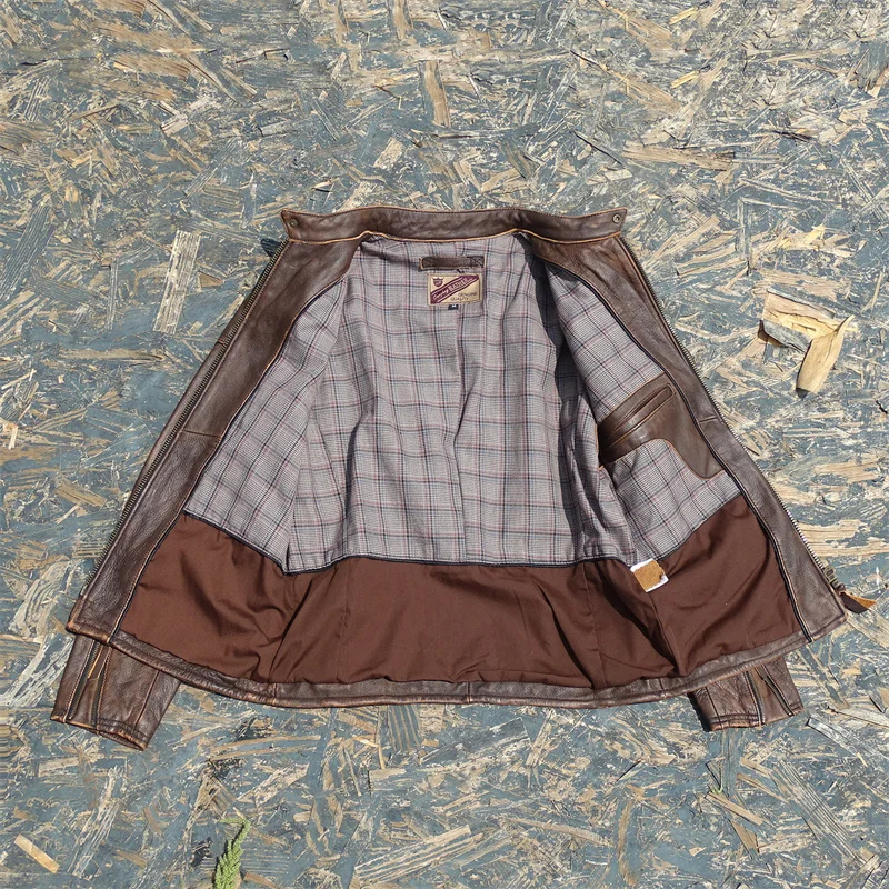 

Authentic Cowhide Leather Jaet Men's Sle Drip down Soft Dra Toxic Liquid Pattern Bangladei Tea Core Color Rubbing