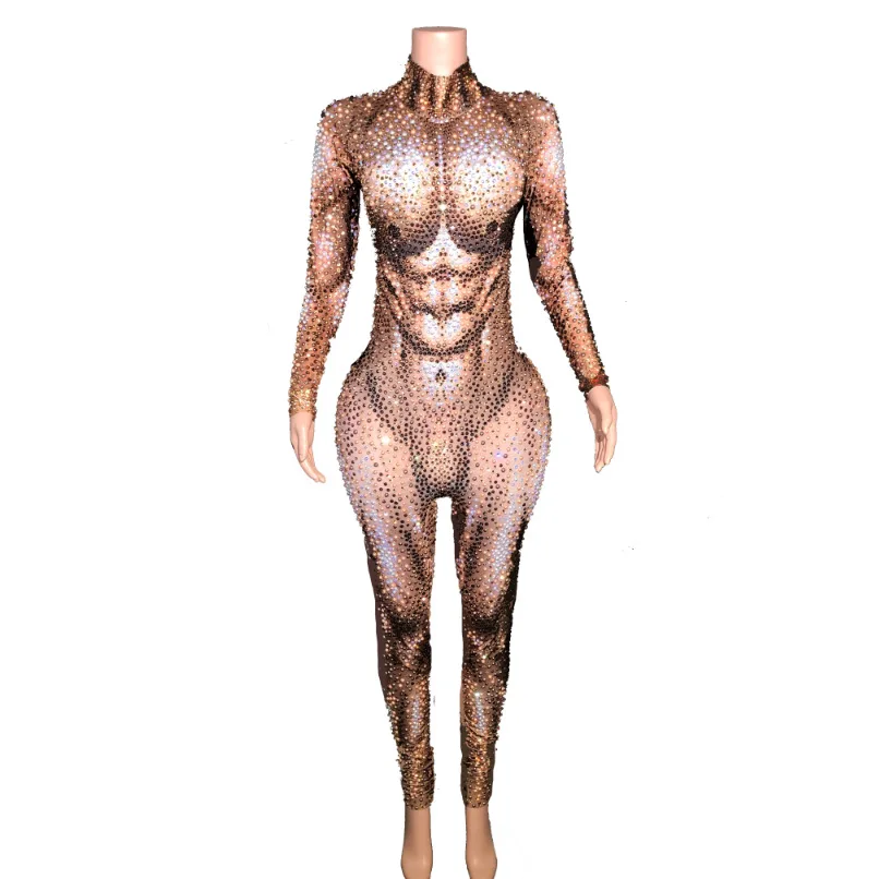 

Foreign trade European and American fashion street personality wind catwalk party model full body onesie men