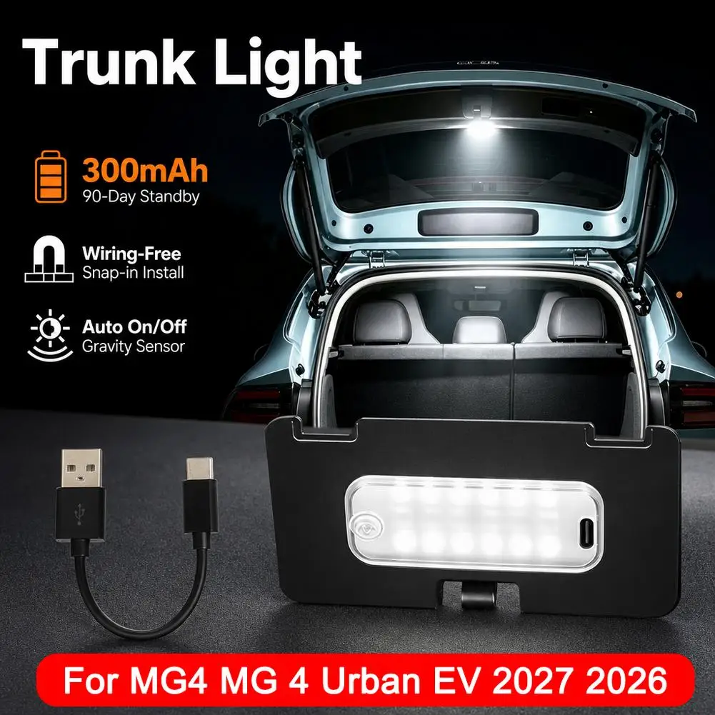 For MG4 2026 2027 Hatchback Rear Trunk LED Light Tailgate Interior Modification Lamp For Car Boot
