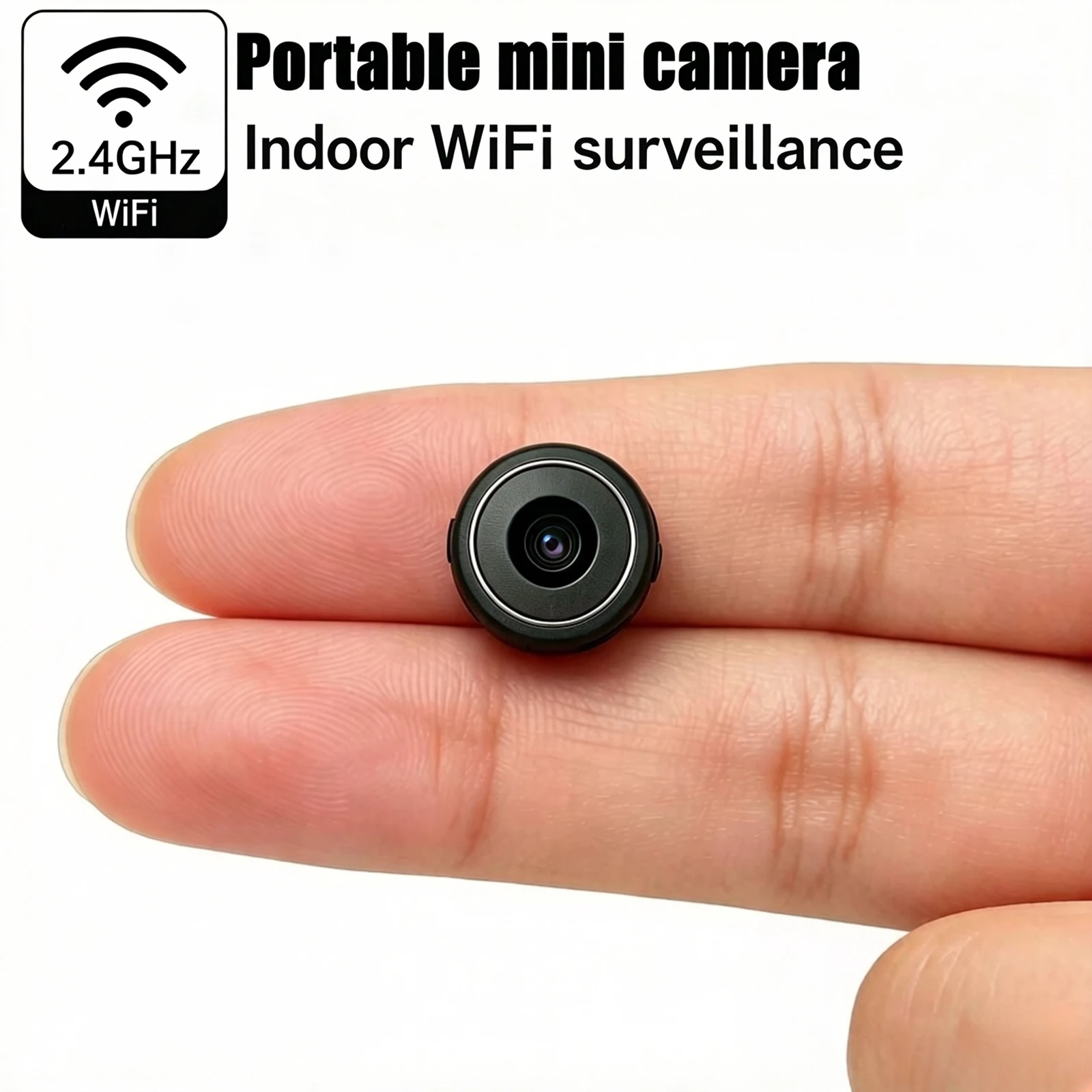 Mini All-scene WiFi Security Camera, portable and easy to place, 4K Ultra HD, night vision, motion tracking and two-way audio. 24 hours full-time recording for home, baby, pet, car and indoor outdoor monitoring work.