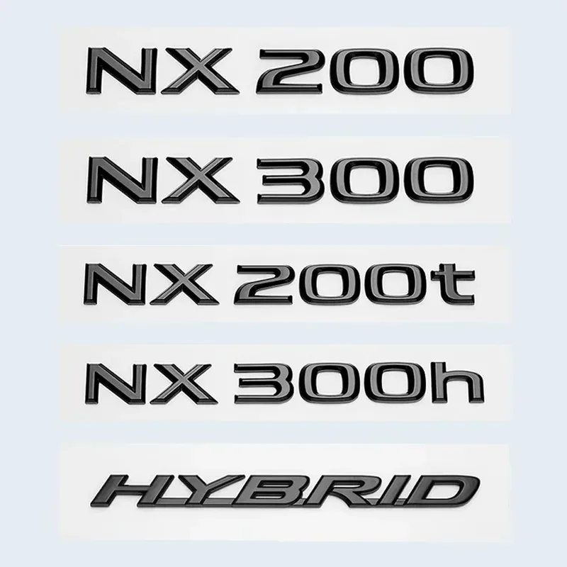 Glossy Black ABS Letters NX200 NX300 NX200t NX300h HYBRID Emblem For Lexus Car Trunk Logo Sticker Badge Accessories view 2