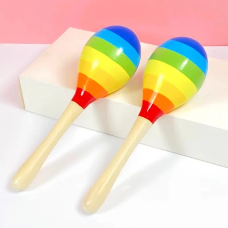 

Wooden sand hammer Orff percussion instrument sand egg baby chasing vision listening to red baby toy rattle elementary