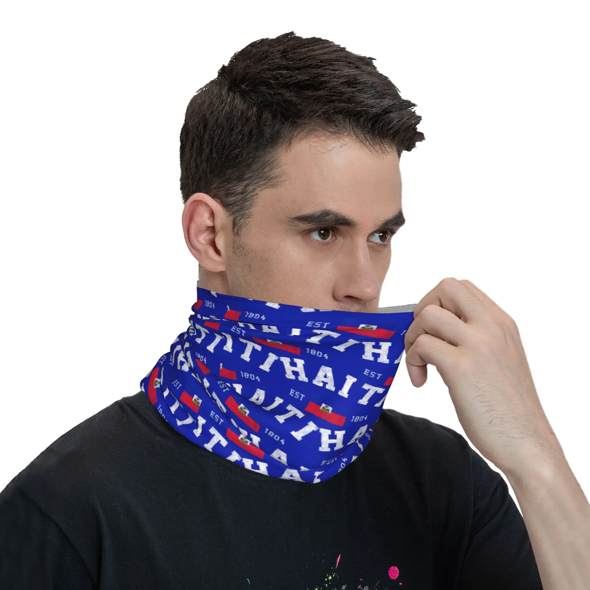 Haiti Est Balaclava Hiking Camping  Cycling Mask Protection Soft Bike Tactical Mask Summer Fashion Scarf Bandana view 6