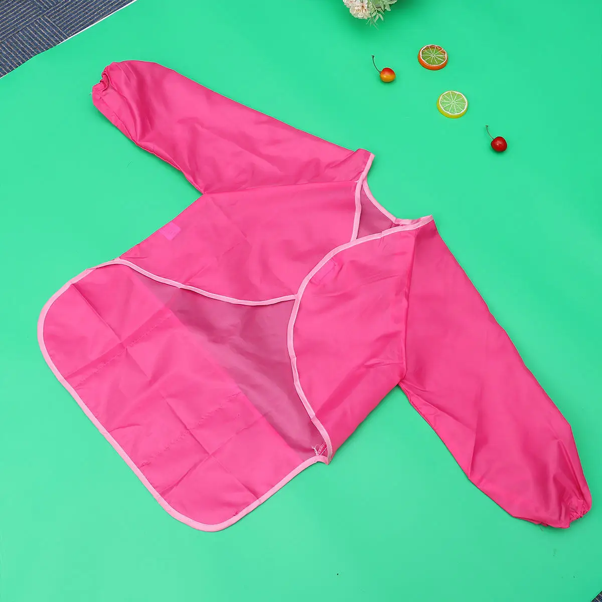 Waterproof Painting Apron For Long Sleeve Adjustable Art Smock Reusable Drawing Protector Rosy