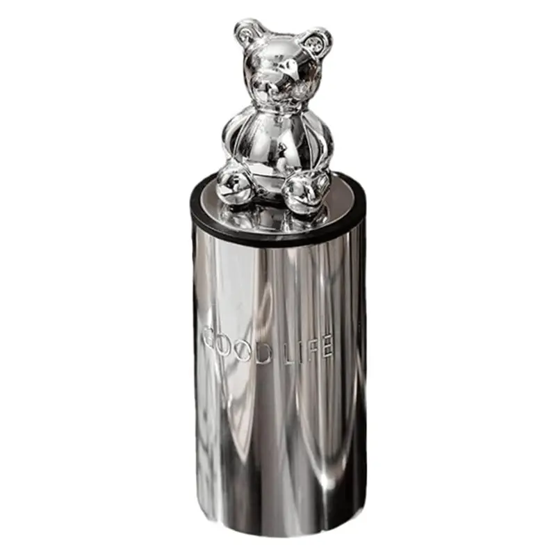 LICE-Stainless Steel Toothpick Holder Push Type -Up Automatic Toothpick Holders Container Dispenser Round