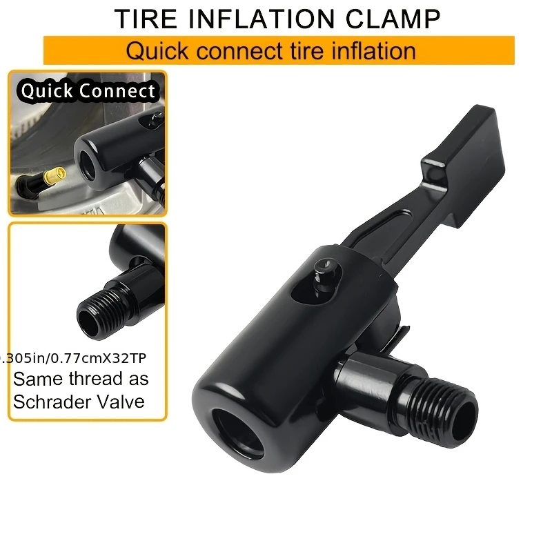 Boquilla universal de metal para inflar neumáticos, adaptador de rosca externa de conexión rápida para inflar con bomba de aire en coches, motocicletas y bicicletas.