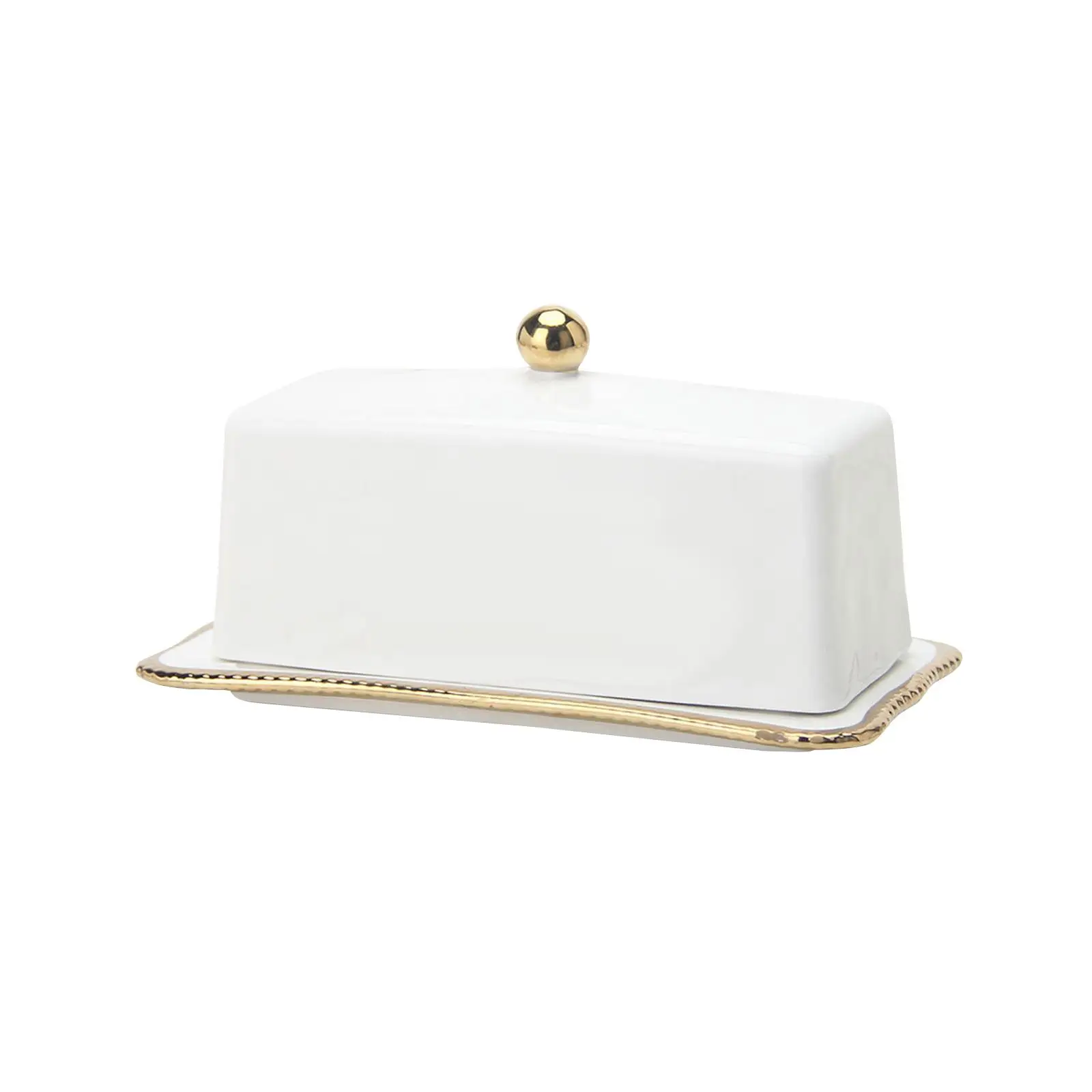 Porcelain Butter Dish Butter Storage Plate for Counter Freezer Cake Shop