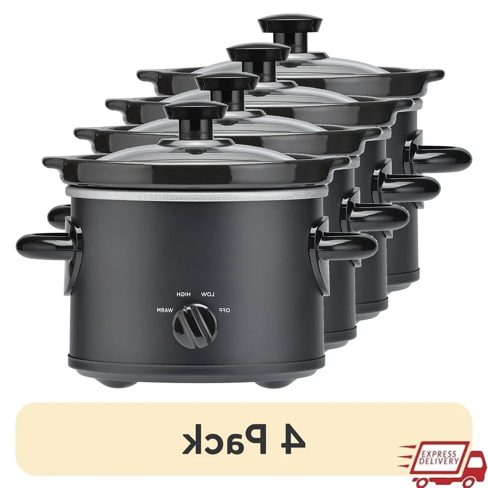 Olla de cocción lenta de 2 cuartos, olla de gres extraíble de 100 vatios, programable, dos configuraciones de temperatura, tapa de vidrio, estofados de carne, sopas, Chile