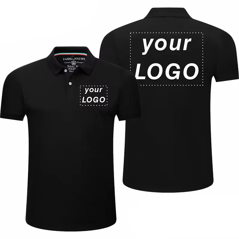 20pcs Custom LOGO Casual Polo Shirt Cheap Breathable Customized Polo Personal Company Group Printed Embroidery Work Polo shirts