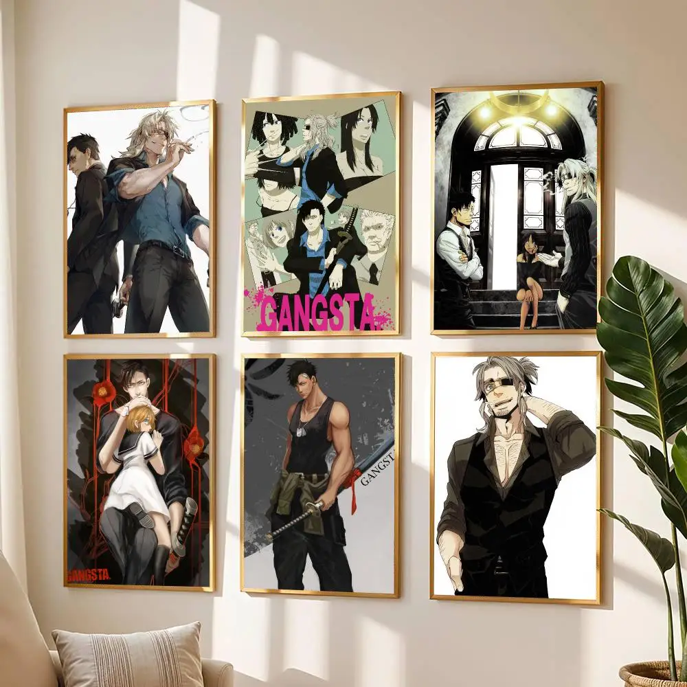 anime G-Gangsta-A Painting Calligraphy Boho Botanical Decor for Living Room  Elegant Home Style
