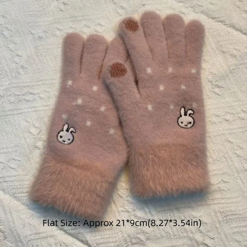 Modische verdickte Winterhandschuhe, winddicht, kältebeständig, warme Handschuhe, weiche Fleece-Touchscreen-Handschuhe für Damen