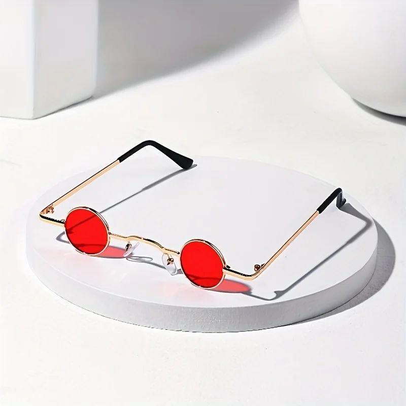 Trendige, runde, einfache Retro-Sonnenbrille, personalisierte High-End-Brille für Herren und Damen, Modetrend, UV-beständige Brillen – Detail 3