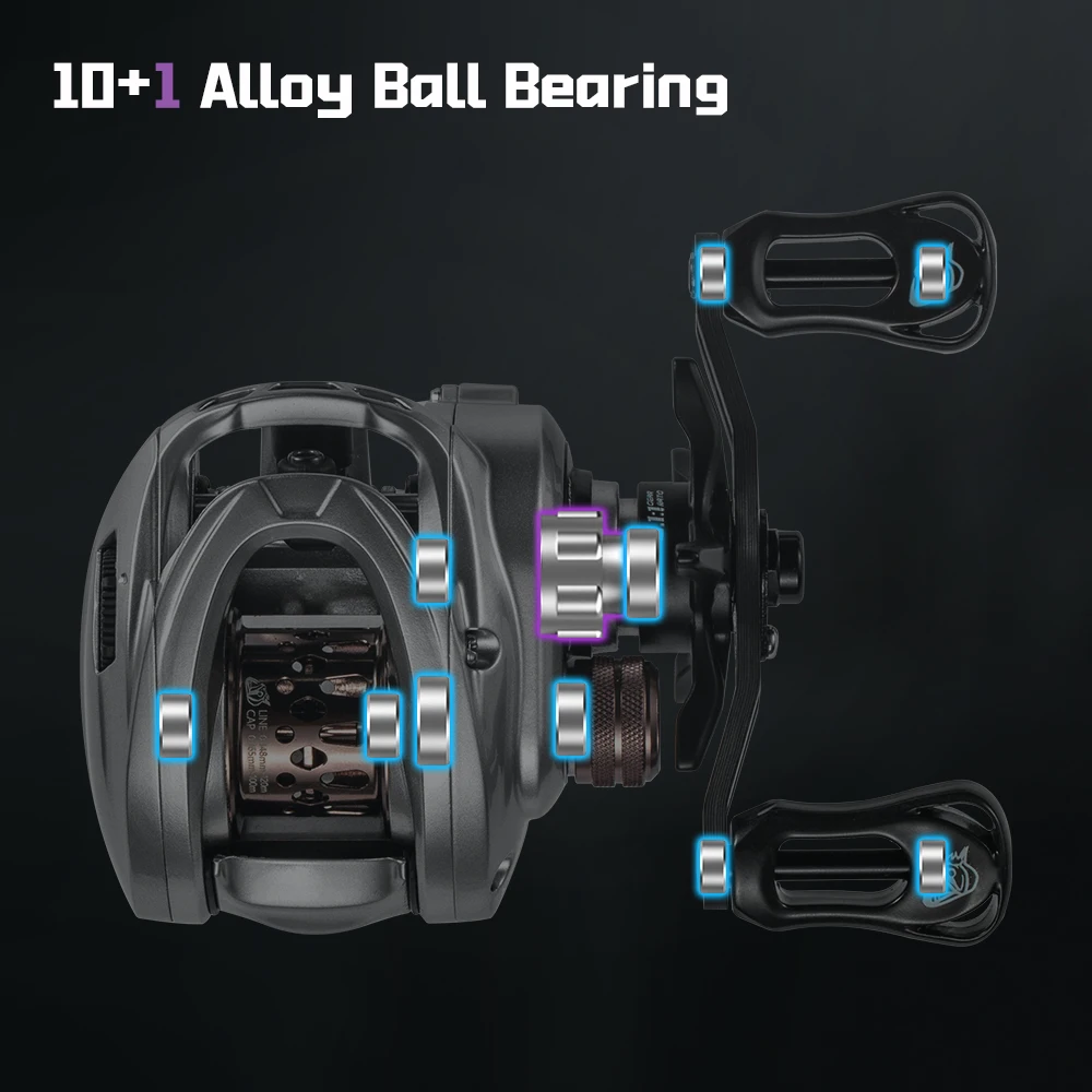 SOLOKING ACURA HICC50 Pro Baitcasting Reel 10+1BB Ultralight BFS Reel for Bass Trout 7.1/8.1 Gear Ratio 4KG Drag Fishing Reel image 4