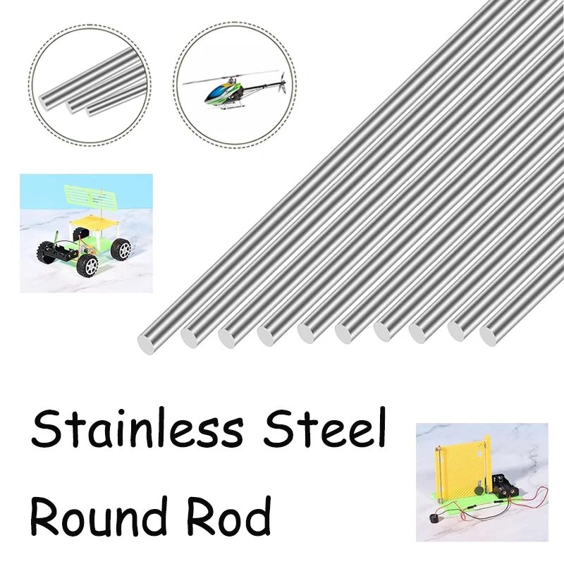 5pcs 304 Stainless Steel Rod Diameter 0.8~4.5mm Linear Shaft Round Ground Bar 330mm/500mm for DIY Model Car, Model Helicopter