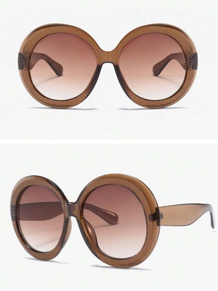 Retro große runde Rahmen Sonnenbrille Dame übergroße modische Street View Sonnenbrille Beach Resort Sonnenbrille – Detail 6