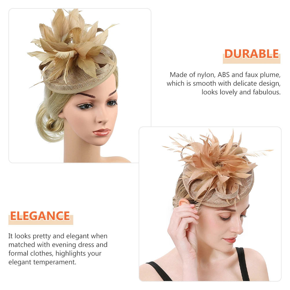 

Flowers Hair Clips Golden Fasinators For The Hair Fascinator Hats for Women Evening Banquet Prom Concert Tea Party