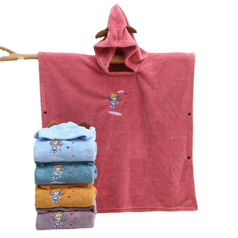 Large Children's Absorbent Bath Towel With Hood Cartoon Embroidered Baby Bath Towel Four Seasons Home Boys Girls Bath Towel