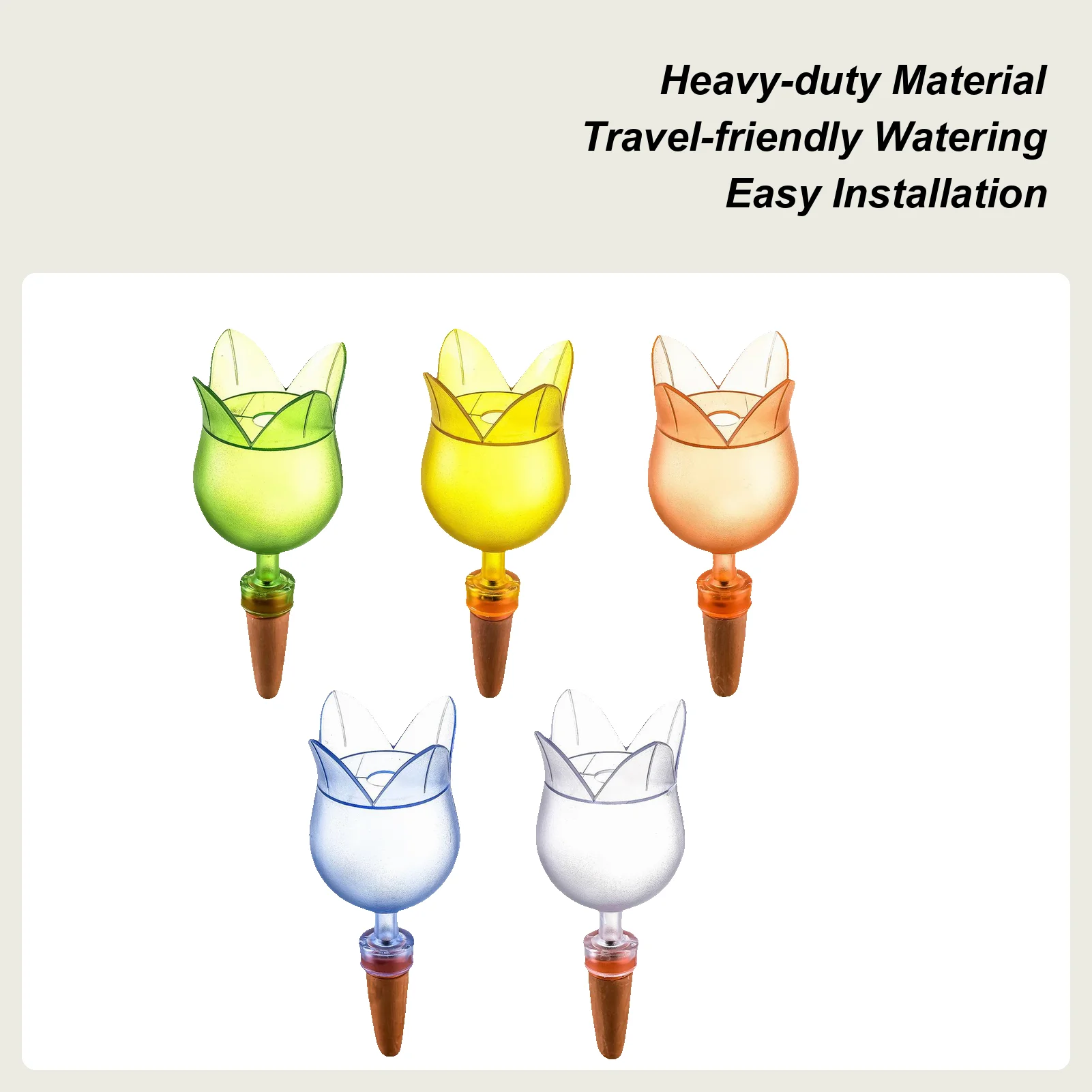 

Plant Self Watering Spikes 5 Pieces Irrigation Stakes For Flowers Reusable Flower-Shaped Watering Spikes For Vegetable Flowerbed