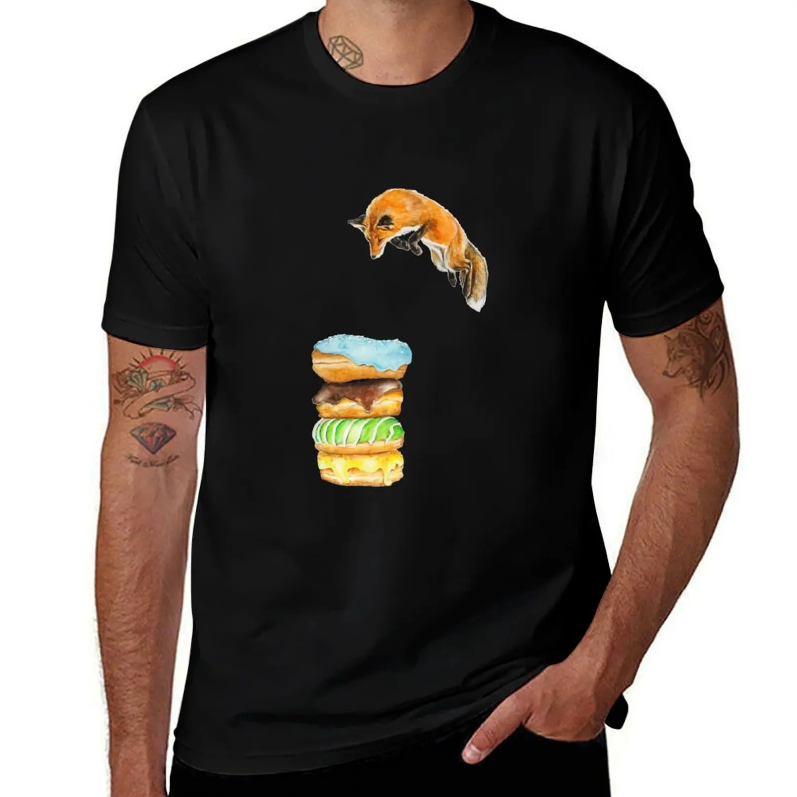 Donut Foxhole (Transparent Background) T-Shirt Holiday Party for Men T-Shirt