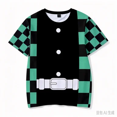 Demon Slayer Charcoal Shirou Breathable Mesh Character Uniform Imitation Printed Manga Display Wear Casual Top