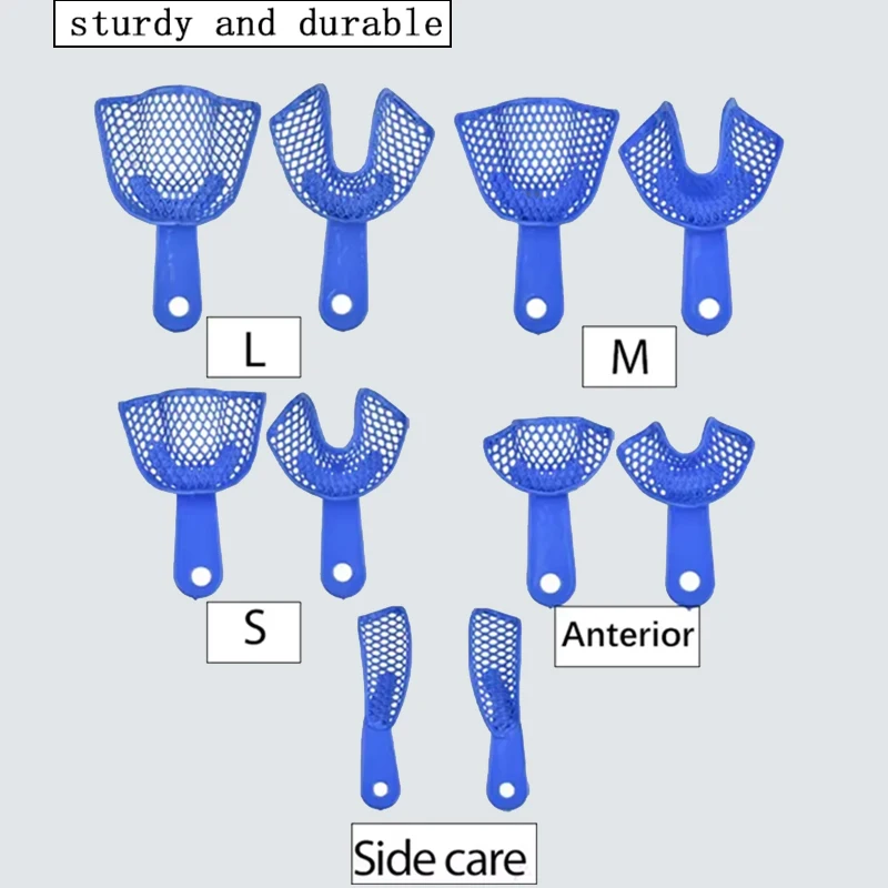 2 unids/set bandejas de impresión Dental de plástico, acero resistente y duradero, desinfección Dental de alta temperatura, soporte para dientes de higiene bucal