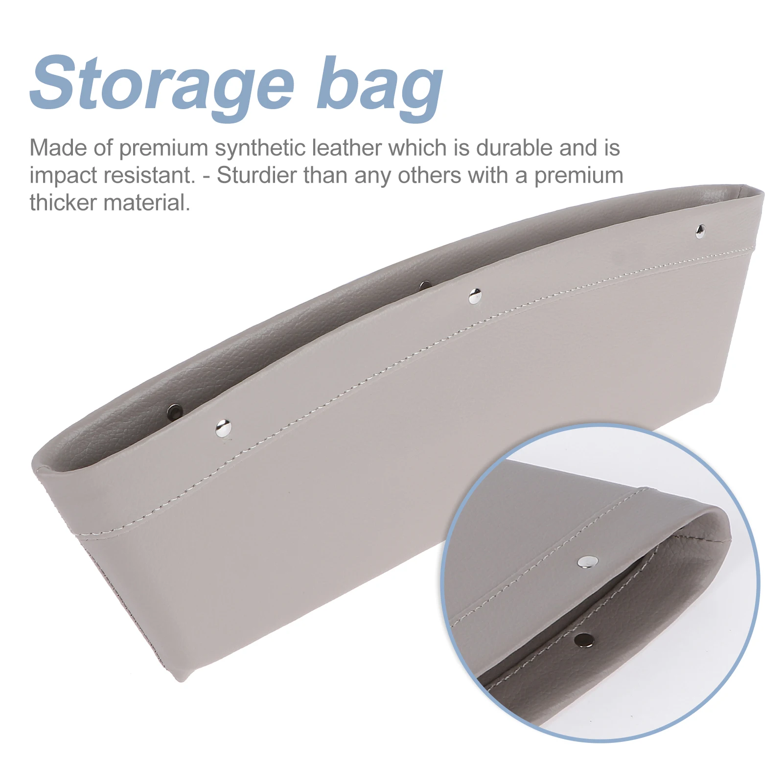 

Car Seat Gap Filler Organizer Pocket Premium Synthetic Sturdy Thick Impact Resistant Easy Cleaning Compatible Most