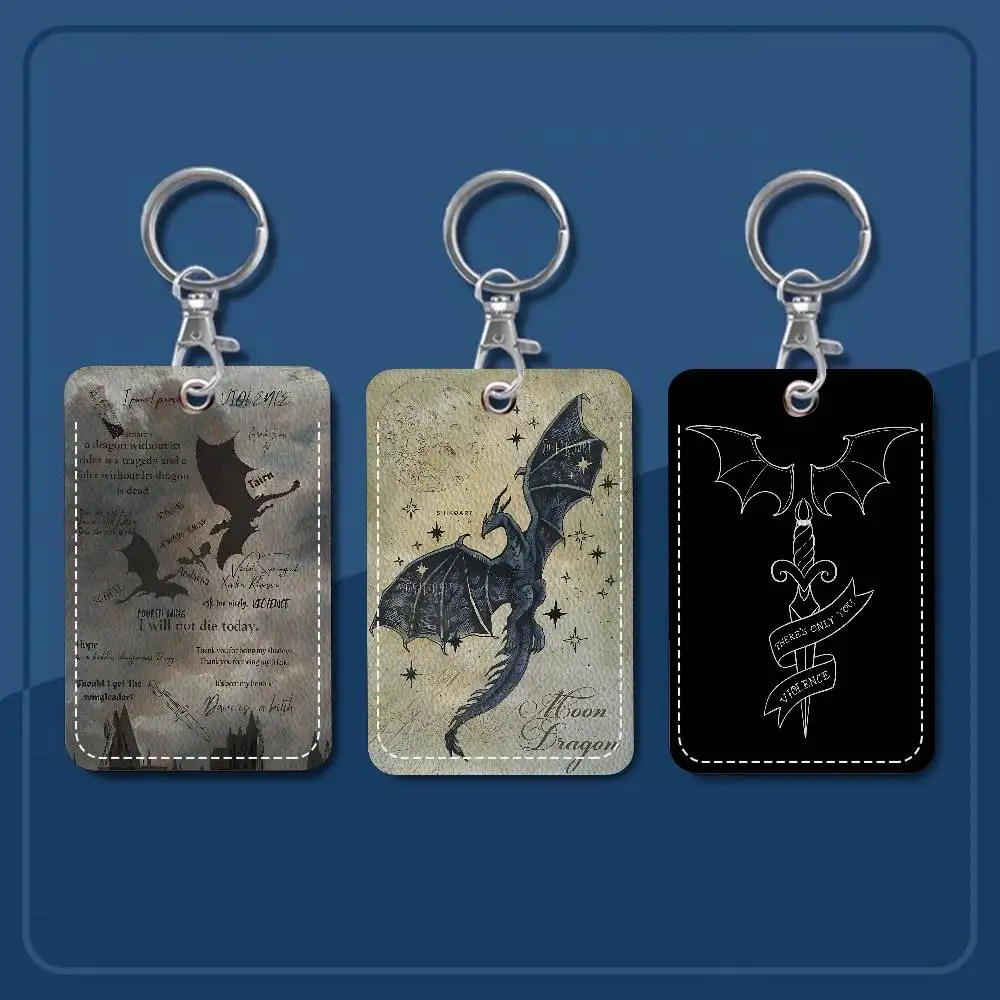 Fourth W-Wing Dragon PU Soft Leather Rectangular Key Card Holder Induction Elevator Protection Cover Youth Faion Accory