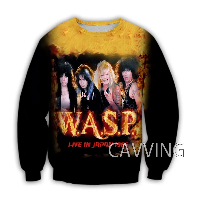 روك باند W.A.S.P ثلاثية الأبعاد تي شيرت مطبوع الرجال النساء موضة عادية كم طويل المتضخم تي شيرت الهيب هوب بلايز تيز WASP التي شيرت كبير #2