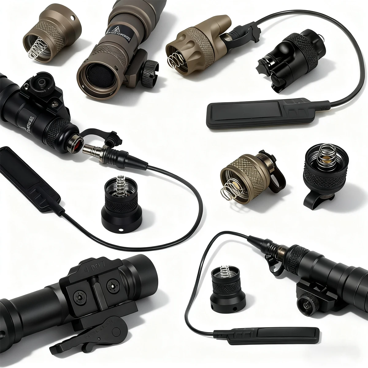 Surefire M300 M600 Flashlight Remote Pressure Switch Adapter Tactical M600B V2 Scout Light  Dual Control Constant Switch Button