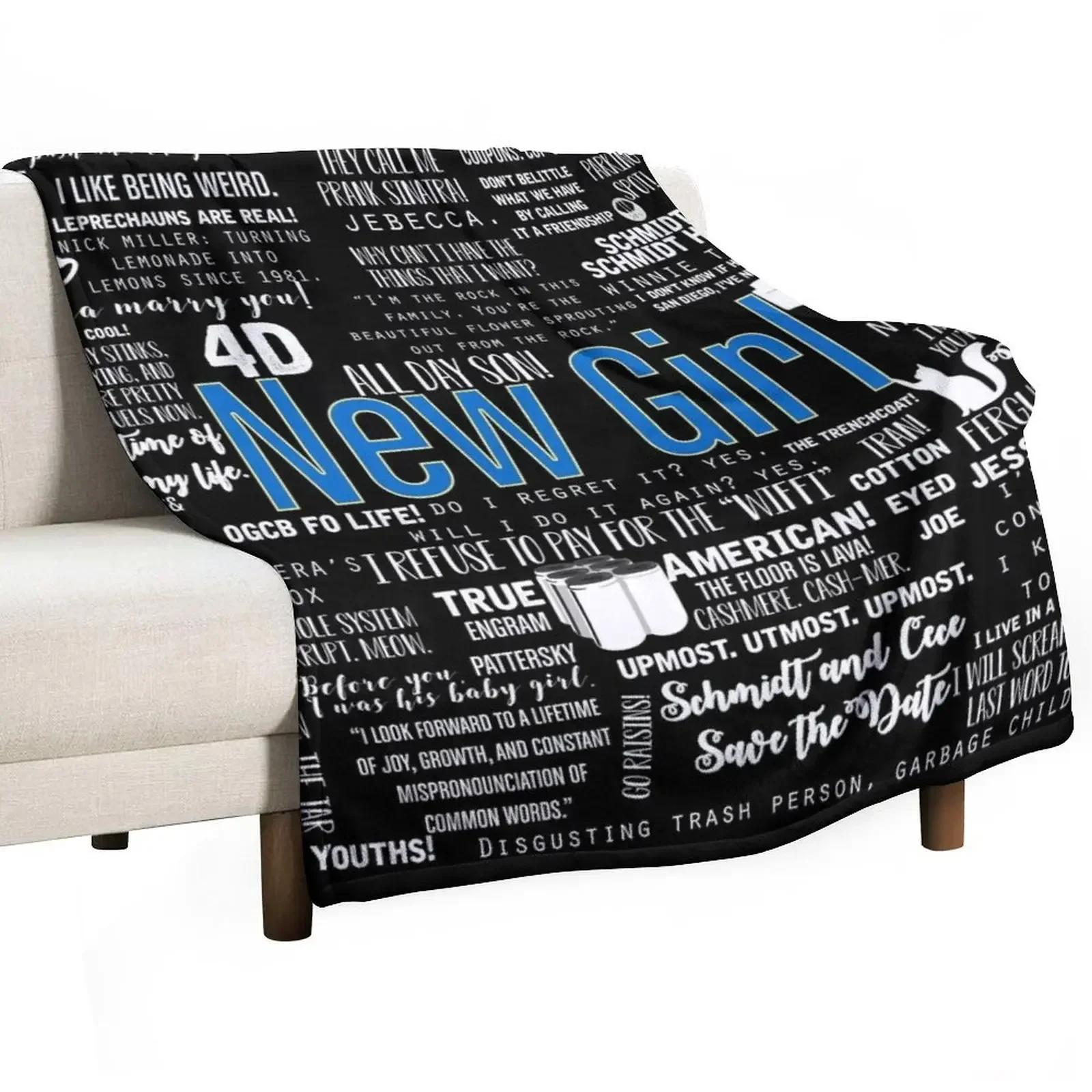 New Girl Memorable Quotes White Font Throw Blanket Hairys For Baby Blankets