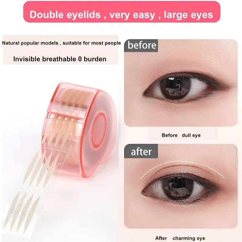 Self-adhesive Double Eyelid Tape Sticker Invisible Lace Mesh Eyelid Paste Natural Strips Olive-shaped Eye Lift Makeup Tools