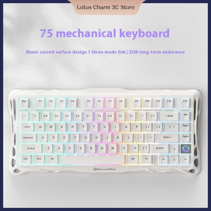 Gravity Planet K1lite Mechanical Keyboard High Beauty Wireless Three Modes 2.4g Bluetooth E-Sports Gaming Keyboard Mouse Set  ﻿