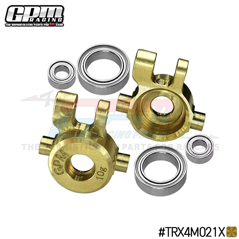 

TRA-1/18 TRX4M Ford Land Rover brass counterweight front steering cup pair (single 10g)
