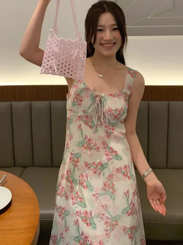 Retro Summer V-ne Stampato adient Vita Cinched ter Dr Donna Midi Dr Chic Pittura a olio Tintura e sbiancamento