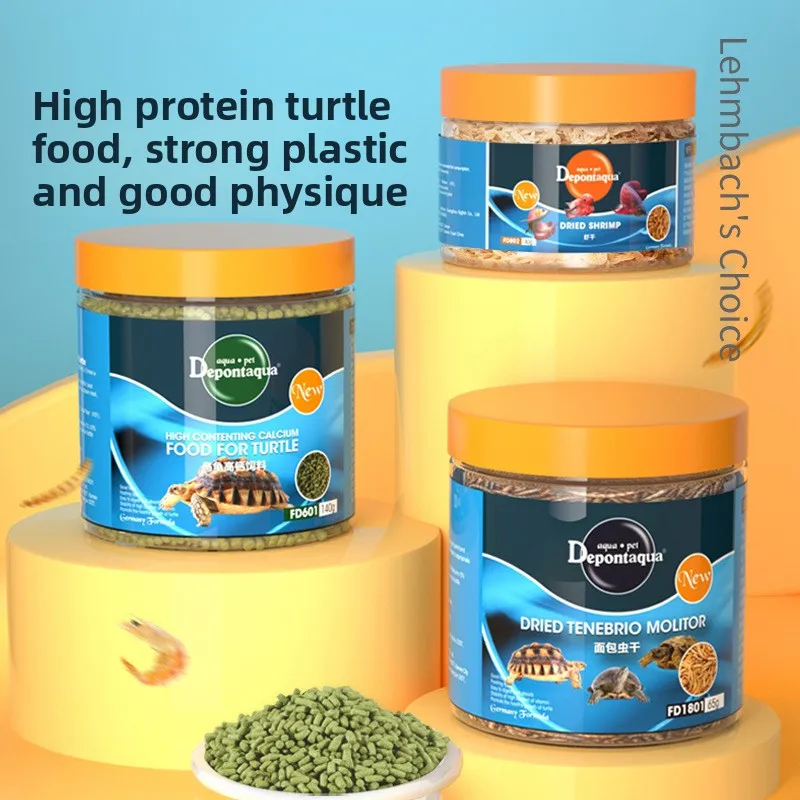 

Depontaqua Turtle Food-All-in-One Floating&Sinking Pellets for Aquatic Turtles (Red-Eared Slider, Musk, Map)-Shrimp&Fish Formula