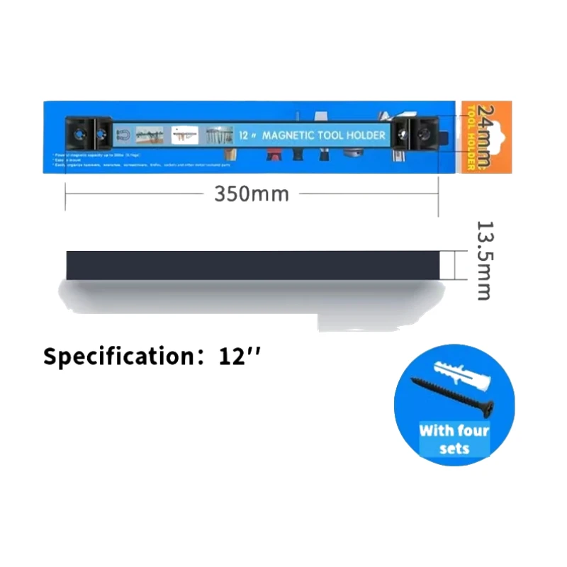 Storage tools Magnetic stripe Wall mounted Magnetic bracket 8/12/18 inches magnetic Tool rack