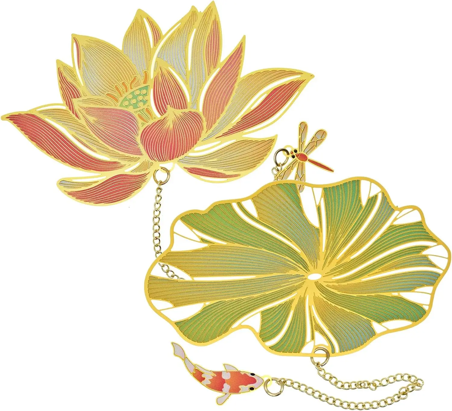 

2pcs Metal Lotus with Leaf Bookmarks Wedding Anniversary Birthday Gifts for Women Readers Book Lovers