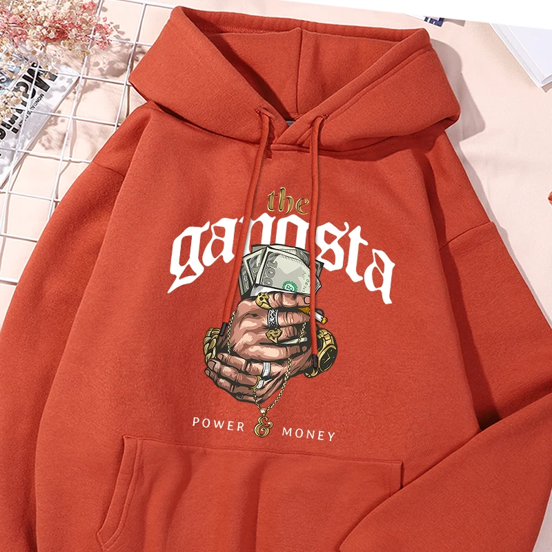 

Power And Money Print Hoody Men'S Street Casual Comfy Sweatshirt Autumn Loose Versatile Hooded Simple Fleece Warm Pullovers Tops