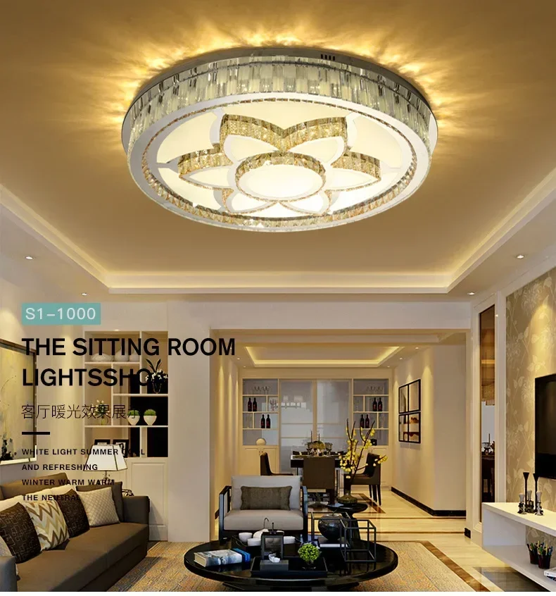 

Generation of simple acrylic round living room lamp crystal lighting lamps household remote control LED lamp ceiling lamp