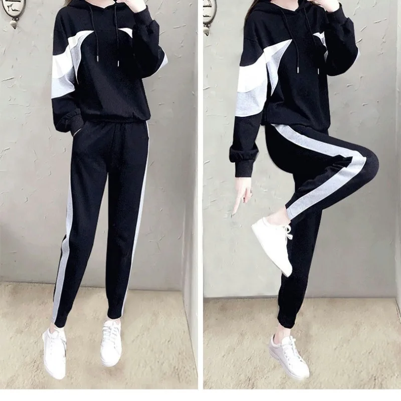 2023 Sportswear Women's Korean Version Casual Fashion Loose Student Autumn Sweatshirt Two-piece Set