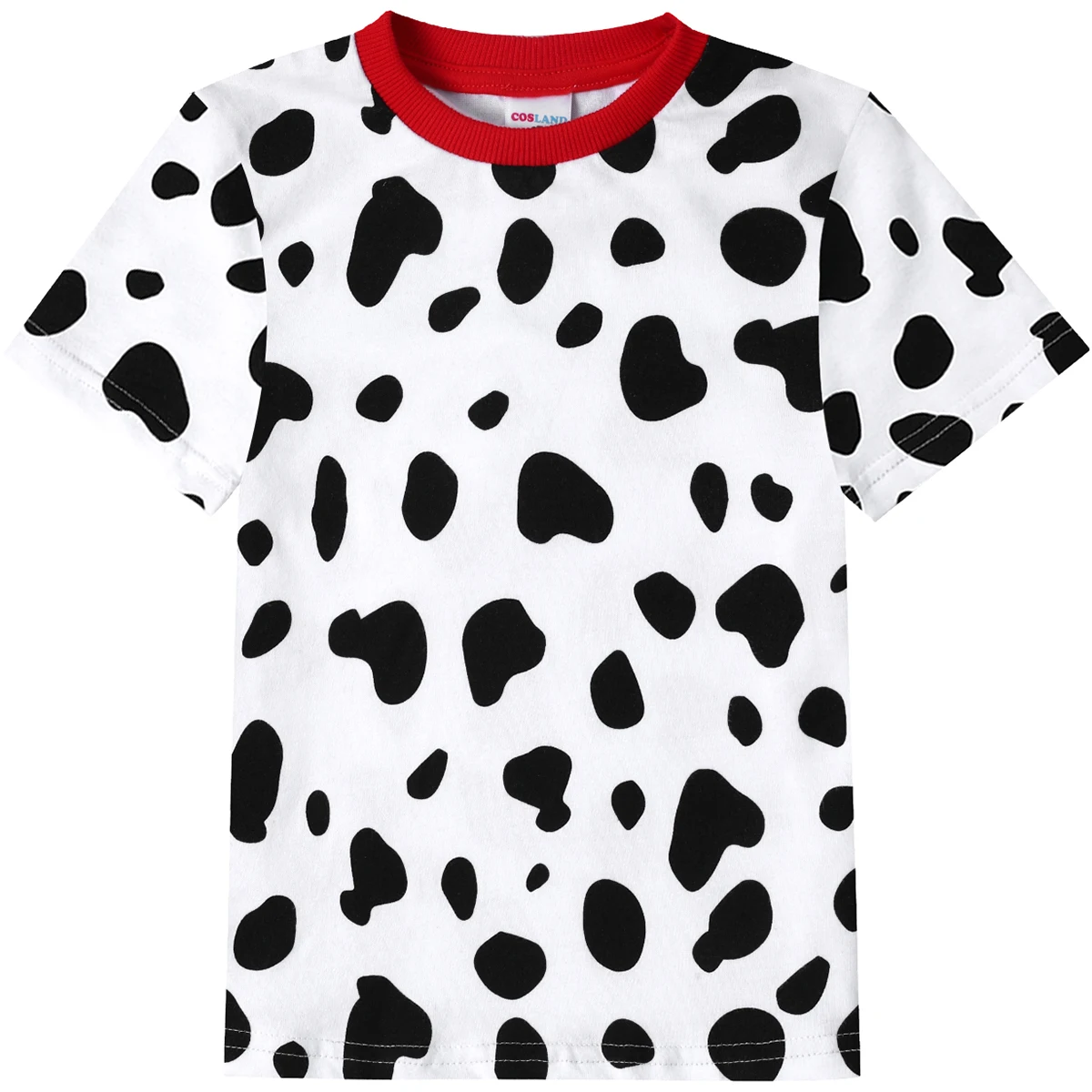 Baby Boy Dalmatian T-Shirt Toddler Halloween Cow Print Tees Kids Spotted Dog Red Collar Top Fashional Casual Short Sleeves