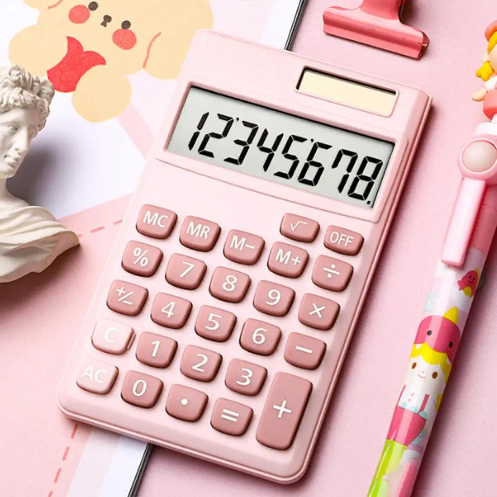 Calculadora alimentada por energía Solar, calculadora de 8 dígitos con pantalla para estudiantes, oficina y escuela