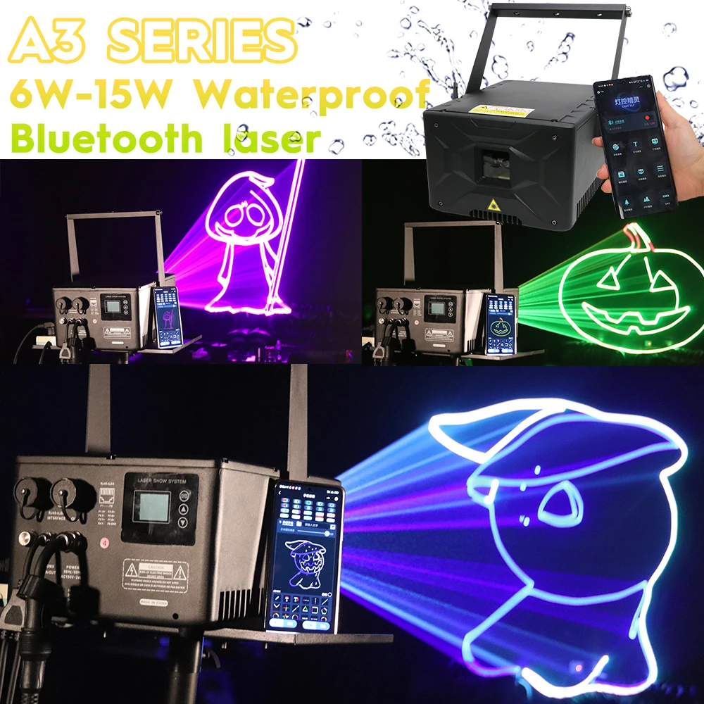 High power 15W RGB Animation Laser App Control Suitable for Stage Wedding Music Festival T Show Dj Disco
