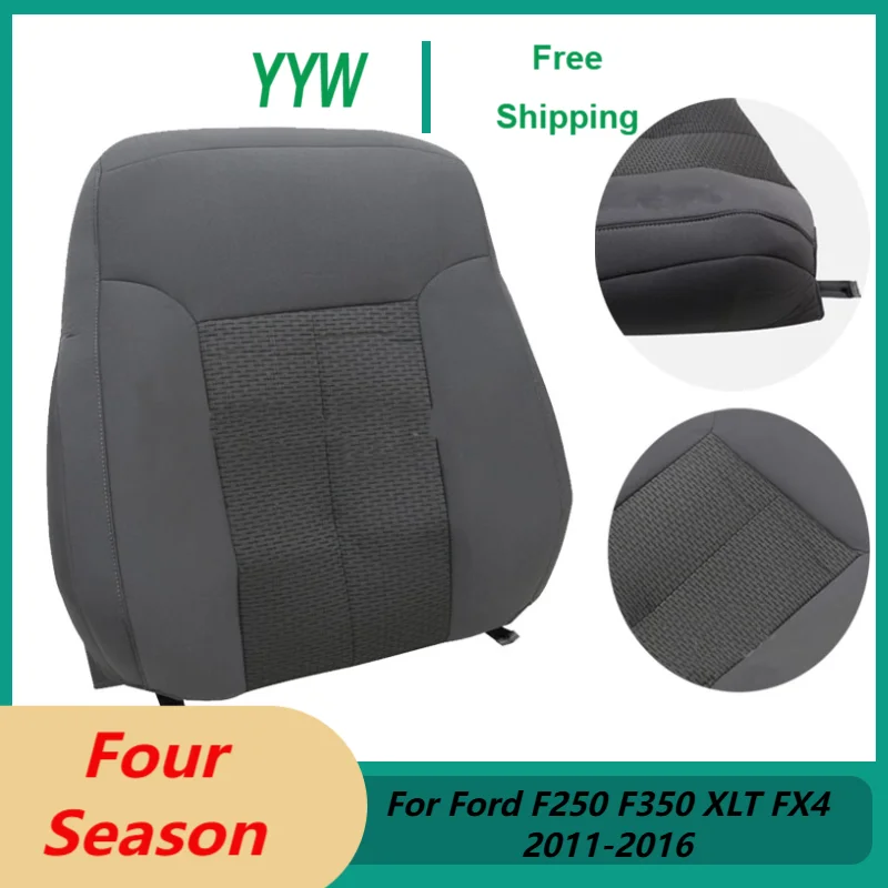 

For Ford F250 F350 XLT FX4 2011-2016 Front Cloth Seat Cover Gray / Driver Foam Car Seat Cover Pad Waterproof Cushion Accessories