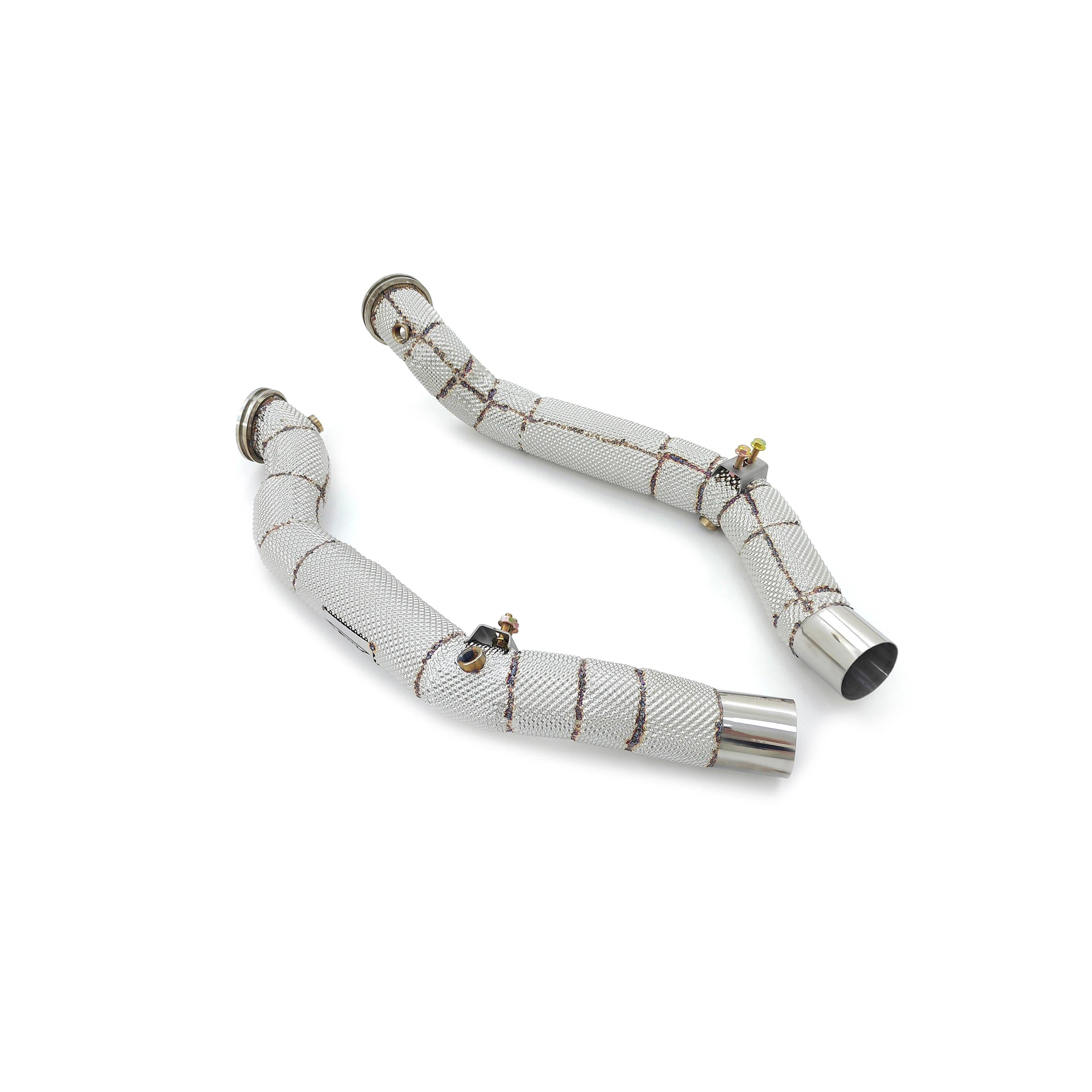 Racing Downpipe For Maserati For Ghibli For Levante For Quattroporte For SQ4 3.0T Downpipe Straight Pipe Heat Wrapped