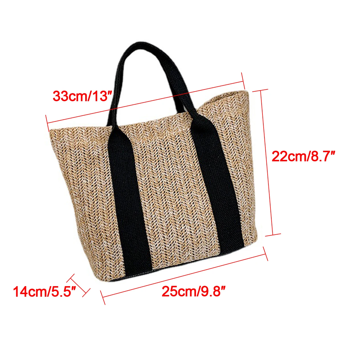 Woven Bag Shoulder Cross Straw Bag Large Capacity Summer Bag Female Small Fresh Travel Hundred with Beach Bag Large Capacity Cro