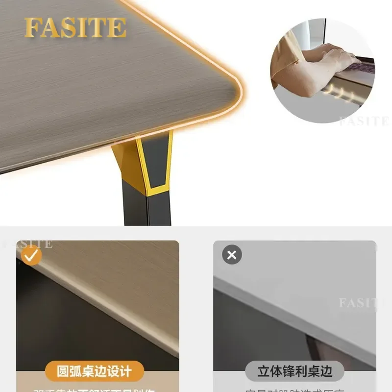 For 4 Person Office Desk and Chair Set Light Luxury High End Staff Workstation Financial Computer Table with Seats Modern